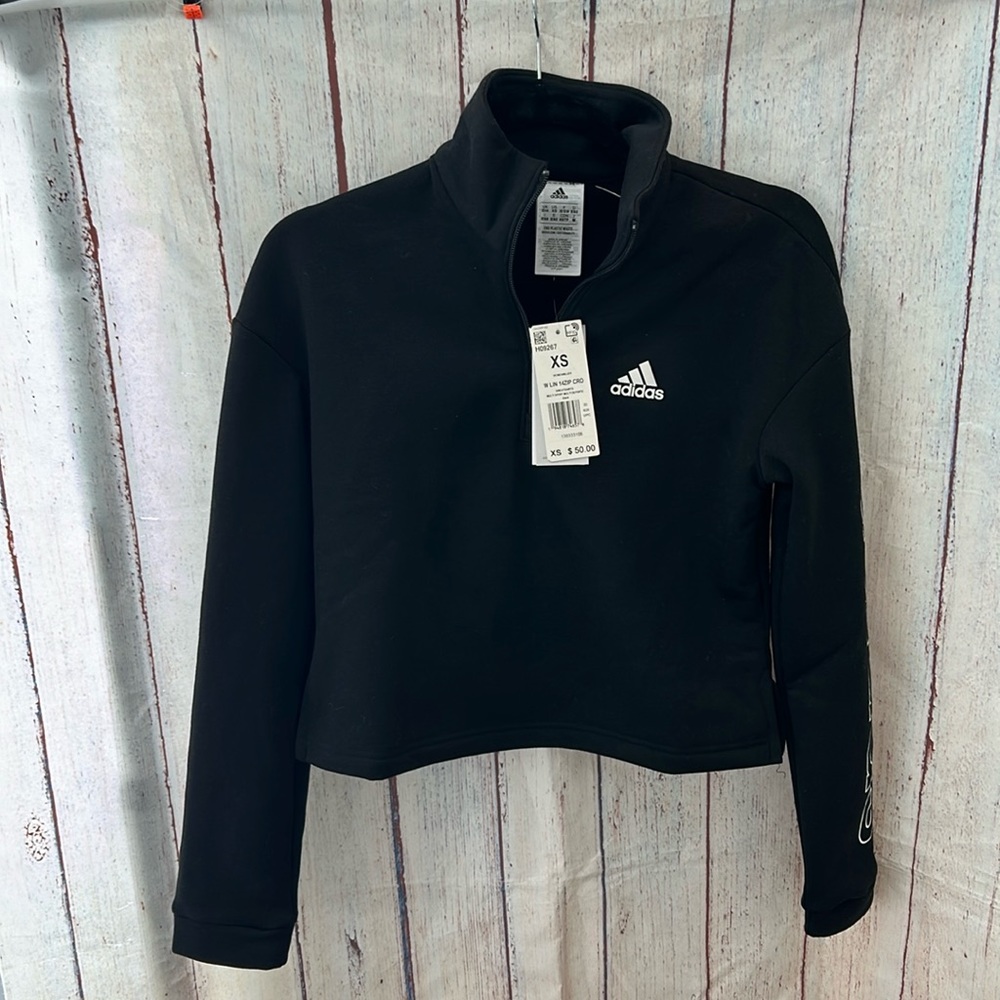 NWT Adidas cropped quarter zip